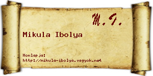 Mikula Ibolya névjegykártya